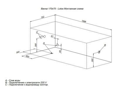 Акриловая ванна Aquanet Lotos 170x75